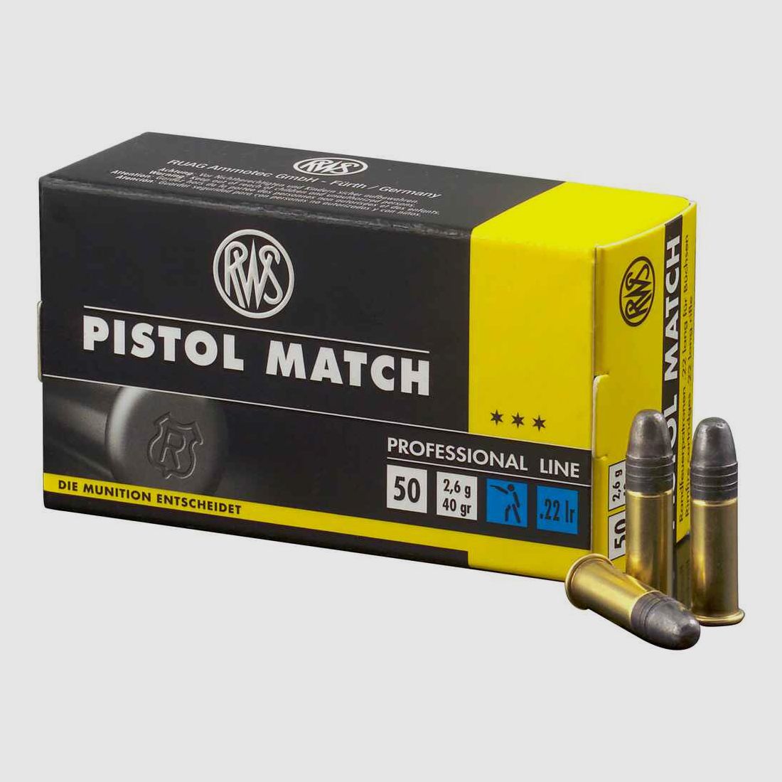 .22 lfB. Pistol Match 2,6g/40grs. RWS