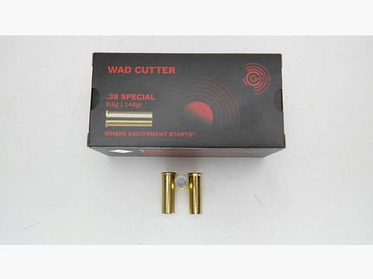 1000x Geco .38 Special 148gr. 9,6 grammes Wad Cutter WC dans un pack de 50