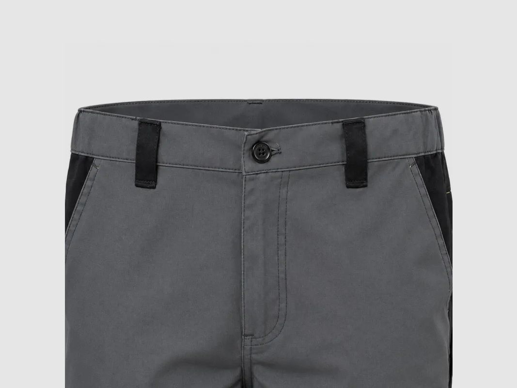 Pantaloni da lavoro corti 4 tasche poliestere cotone grigio nero 38 a 52, immagine 4 di 15