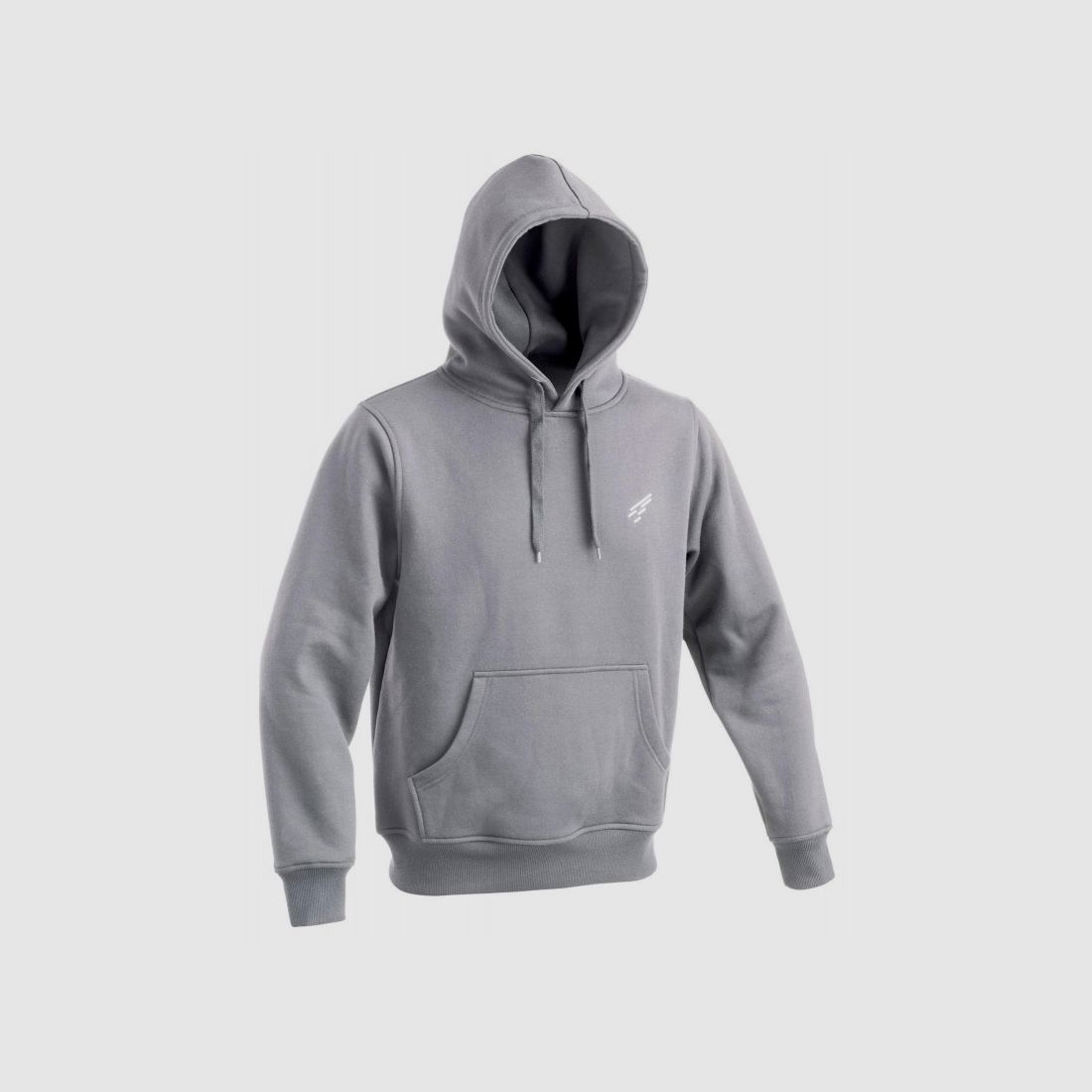 D.FIVE Bluza z Kapturem i Kieszeniami z Haftowanym Logo w Szarym Melanżu