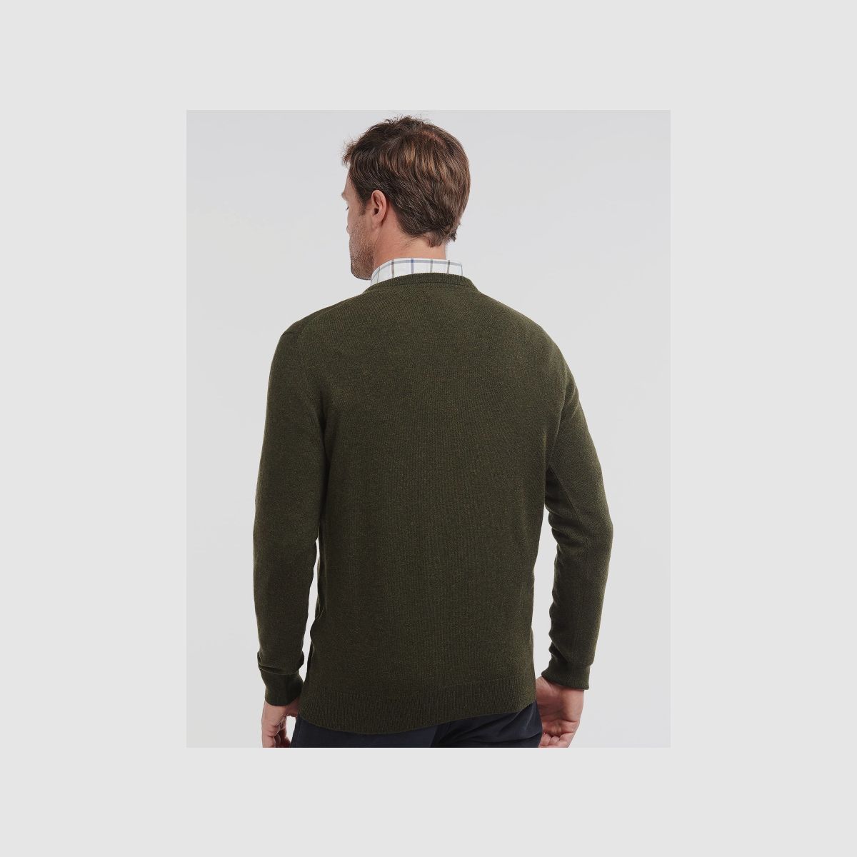 BARBOUR Essential Lambswool V Ausschnitt Seaweed Green