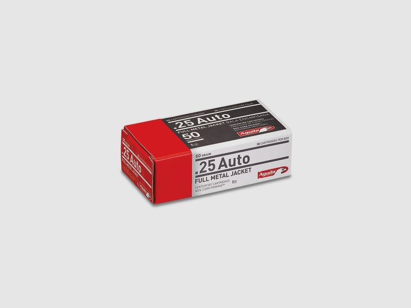 Aguila Standard .25 ACP 50GR FMJ 50 cartucce