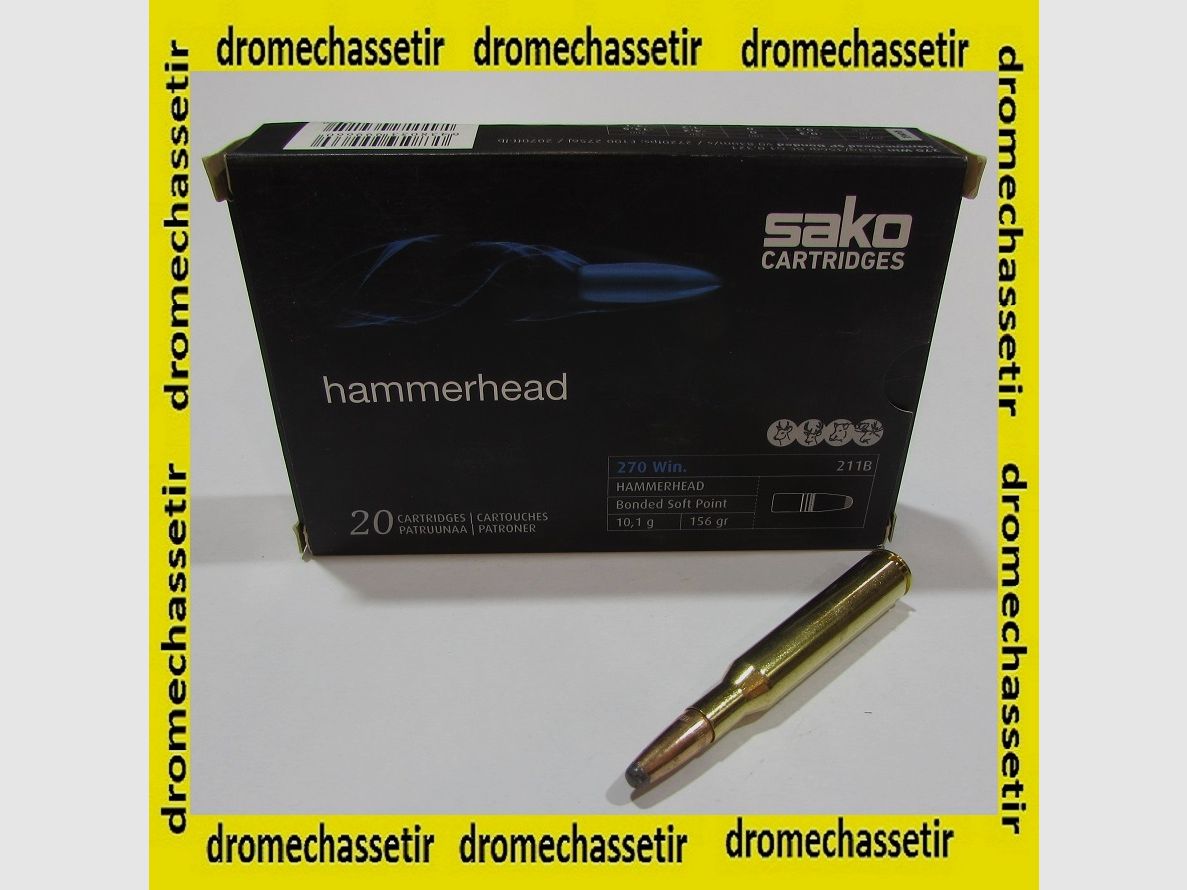 Box mit 20 Patronen 270 Winchester SAKO HAMMERHEAD SP 10,1G 156GR