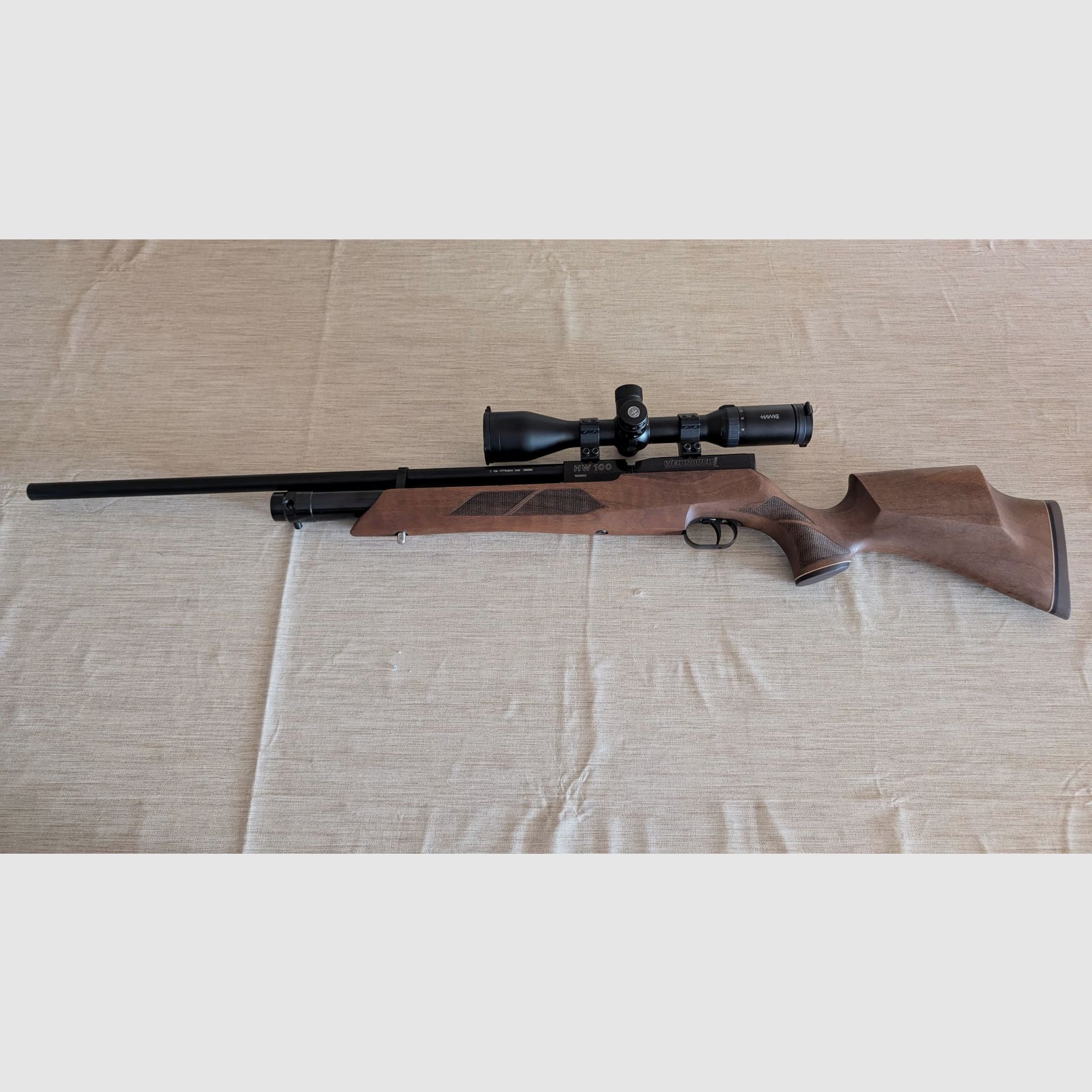 Weihrauch HW100 S F.S.B. 56cm extra long + scope (Hawke Airmax 30 WA SF 4-16x50 AMX IR) + bipod (MDT Oryx BiPod) + additional accessories + warranty