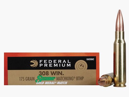 Federal Premium Gold Medal Sierra MatchKing .308 Win. 175GR BTHP 20 cartridges