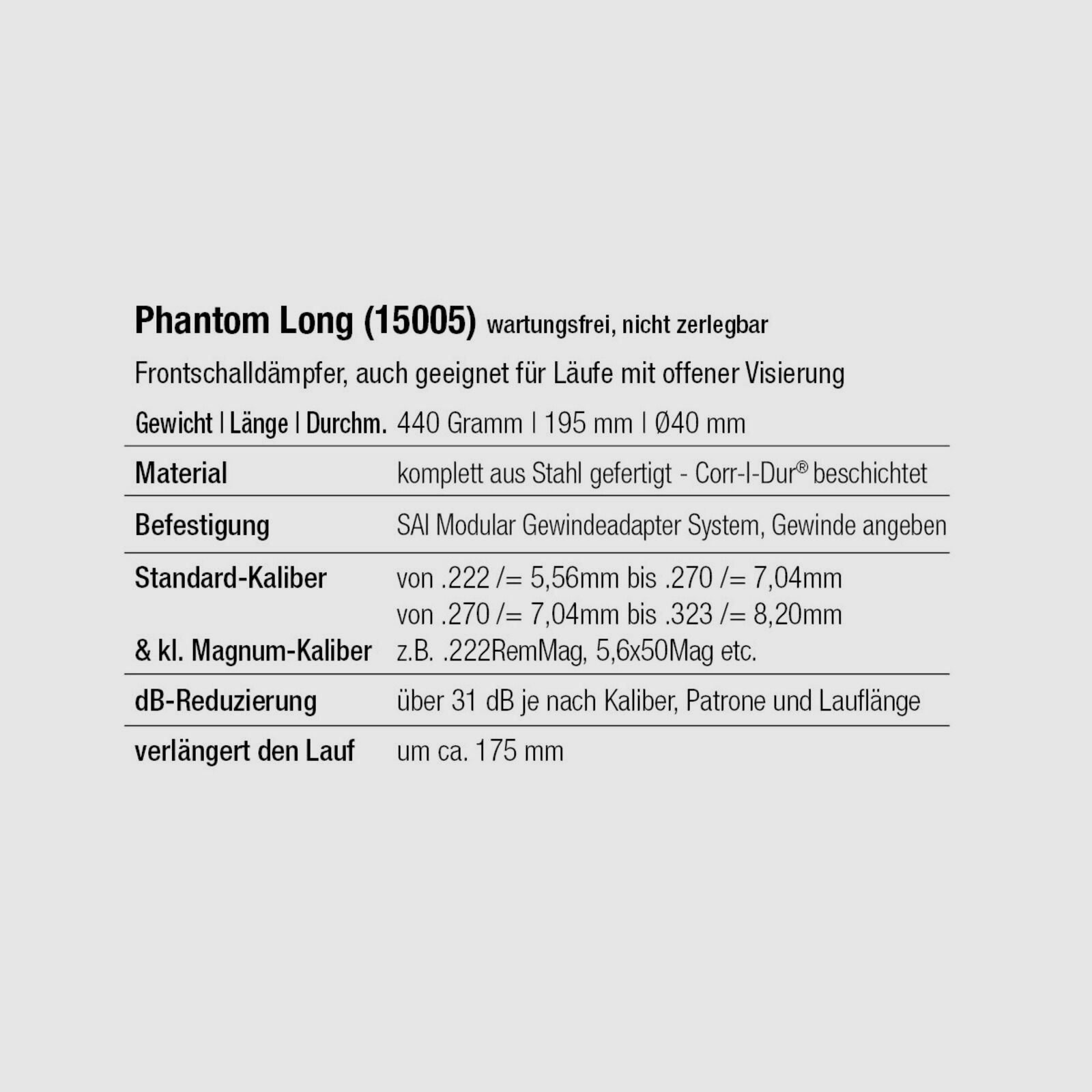 SmallArms Industries	 Phantom CP Long Black .222-.270
