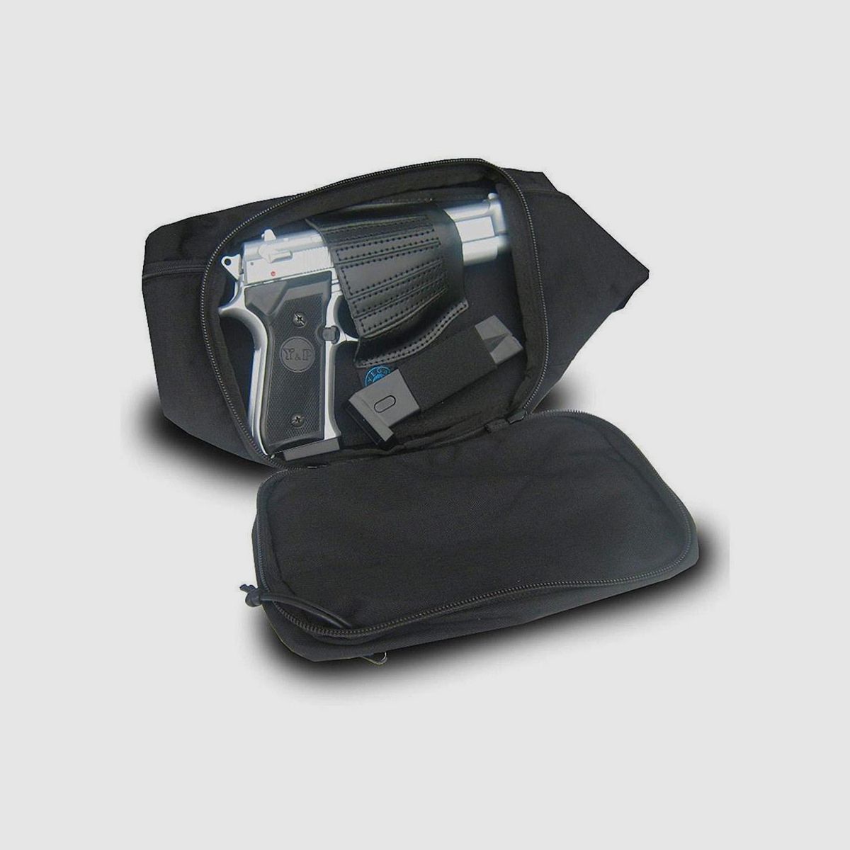 Kompakte Gürteltasche mit Holster I Pistole Blau