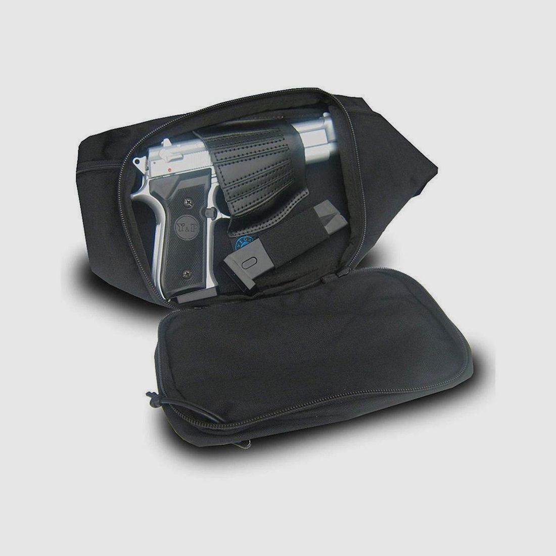 Kompakte Gürteltasche mit Holster I Pistole Blau