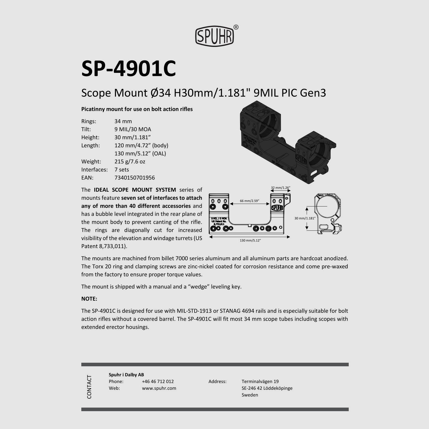 SPUHR SP-4901C Ø34 H30mm 9MIL PIC, Bild 3 von 3
