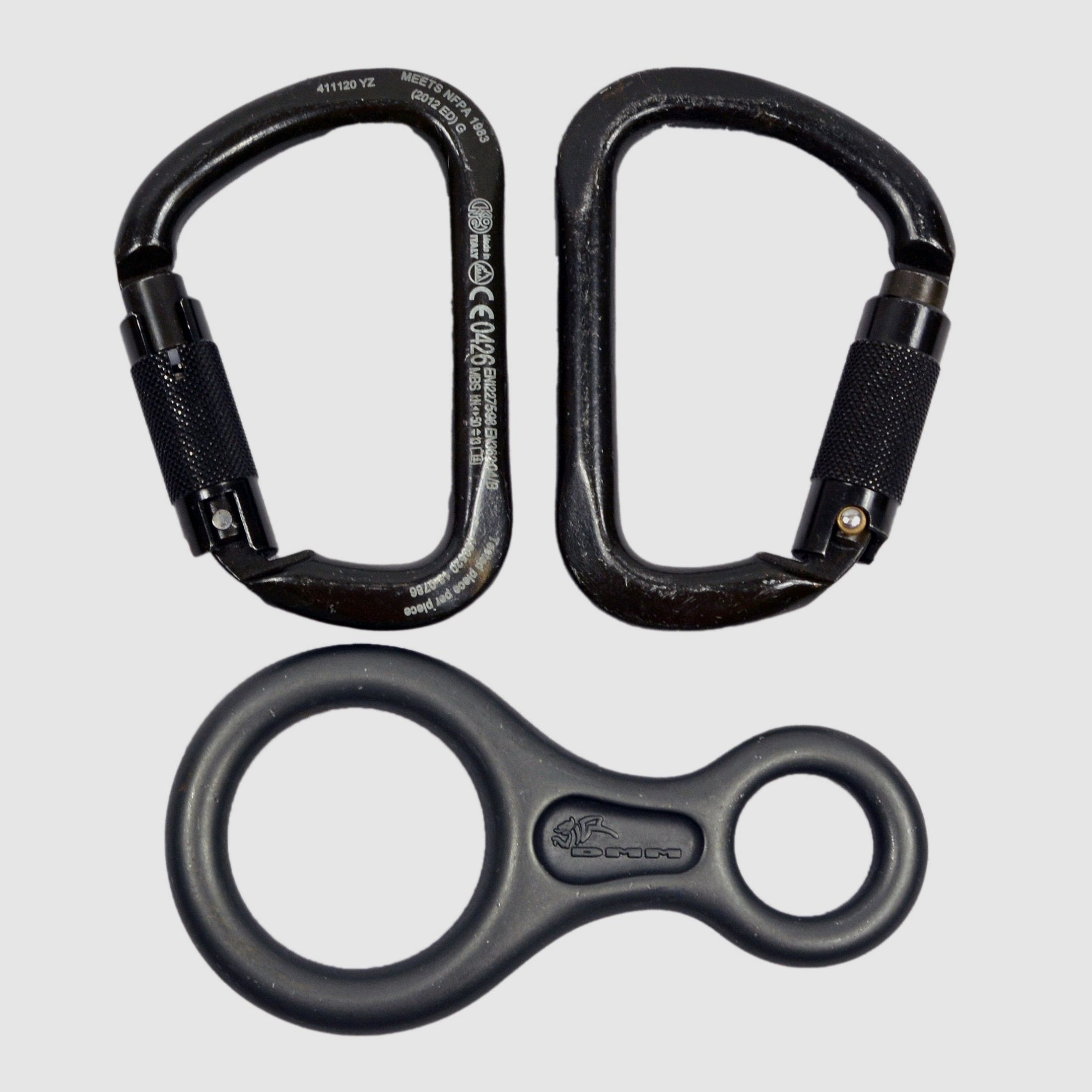 Karabiner und Abseilachter gebraucht