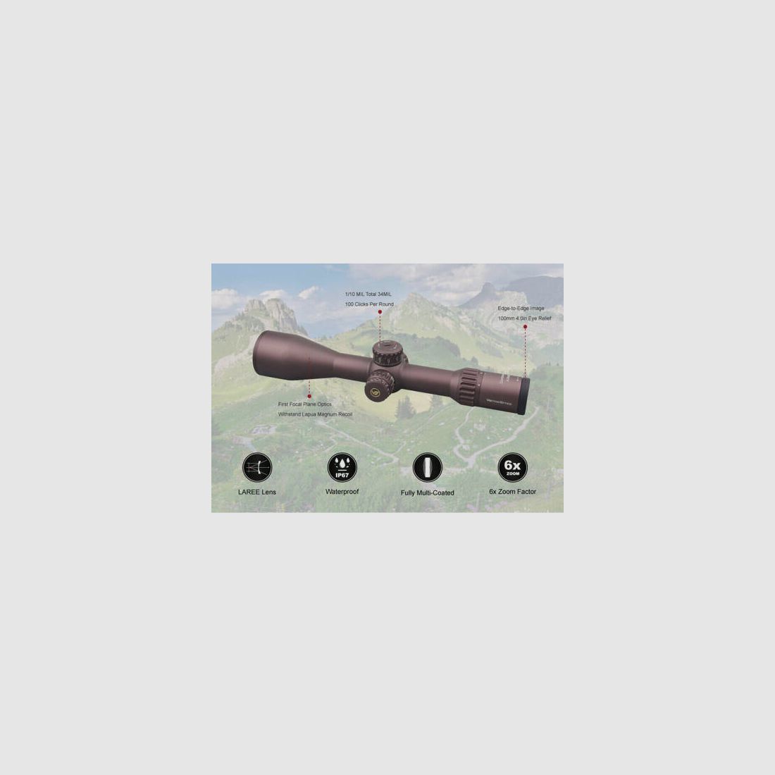 Vector Optics - Zielfernrohr 34mm Continental x6 4-24x56 - FFP - VEC-MBR - FDE - SCFF-39, Bild 5 von 13