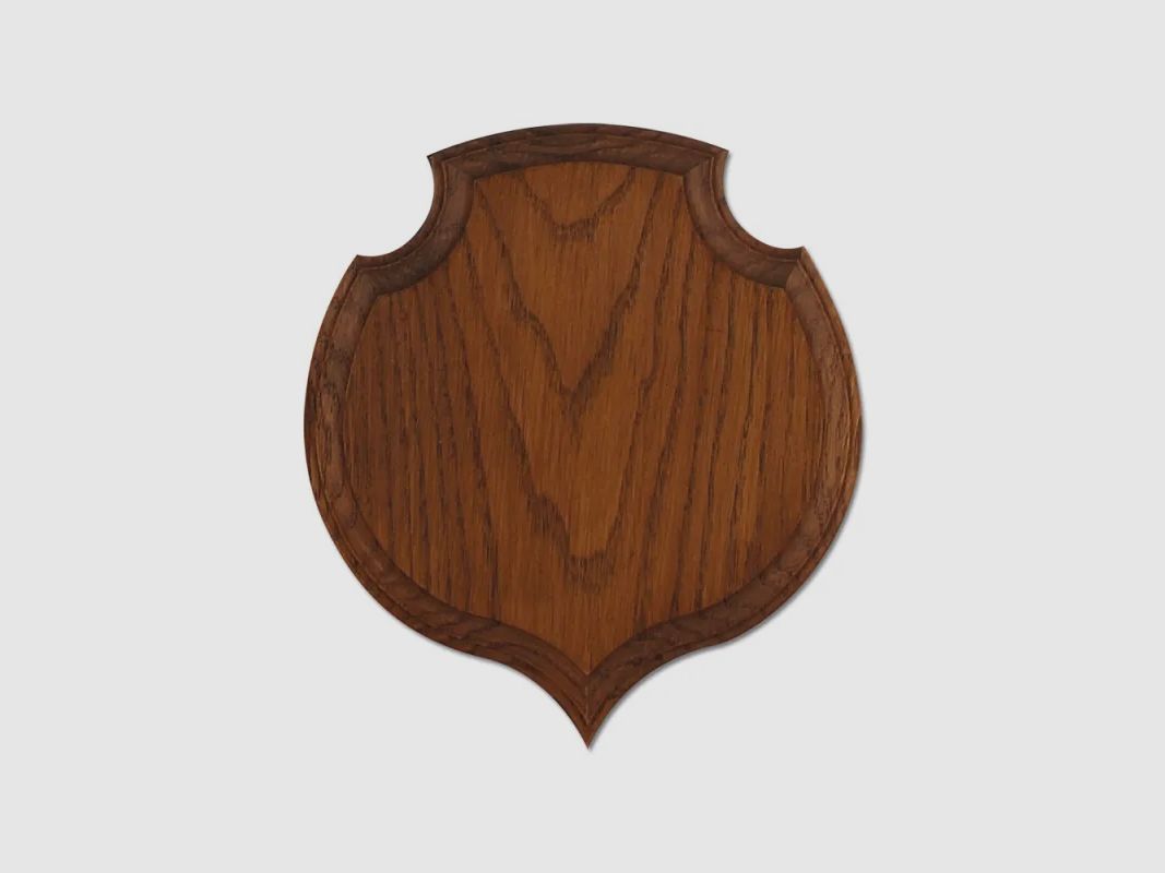 Abzeichen Jagdtrophäe Herz Eiche dunkel gewachst 30x30cm, Bild 1 von 3