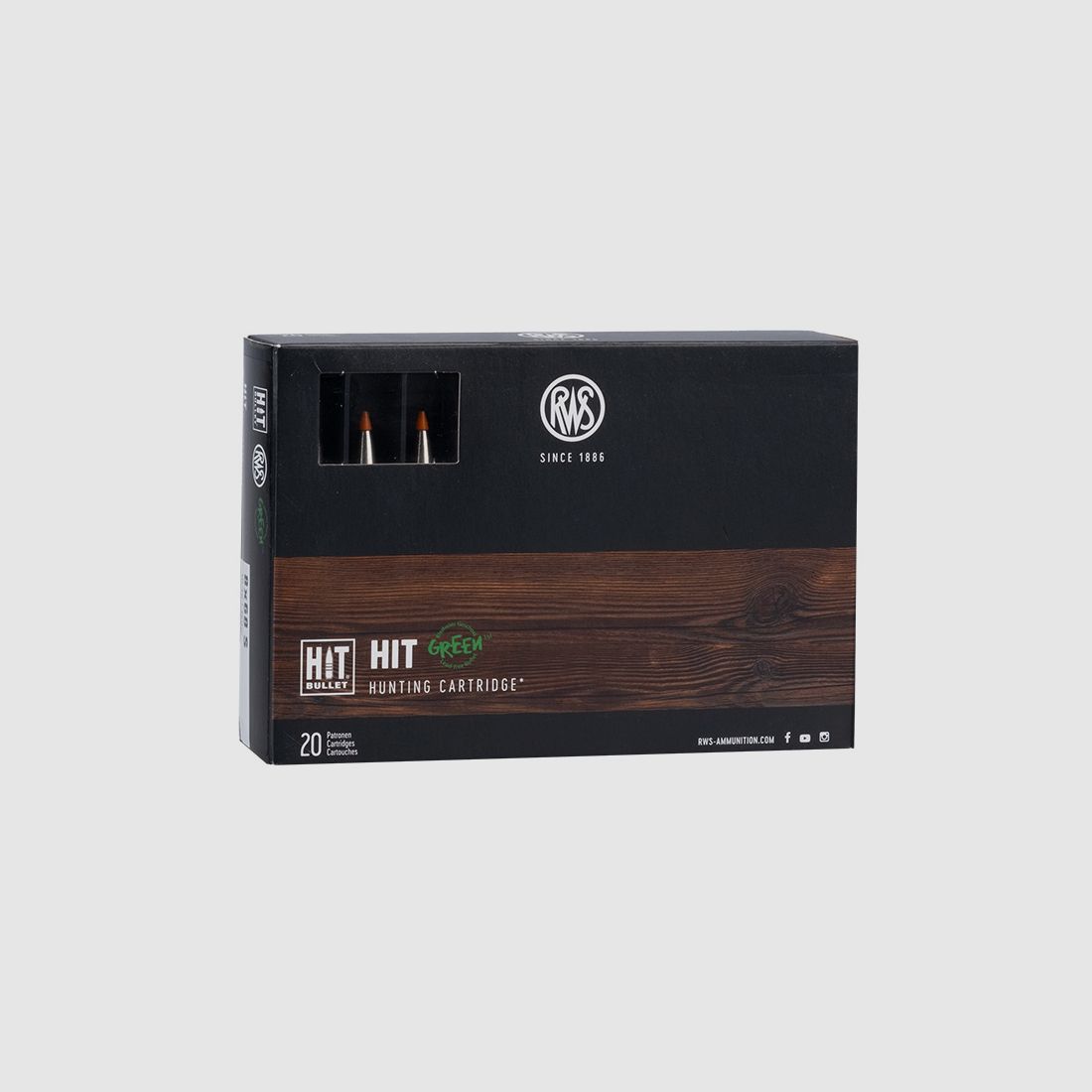 RWS 8X68 S HIT green 10.4g/160gr rifle cartridges lead-free