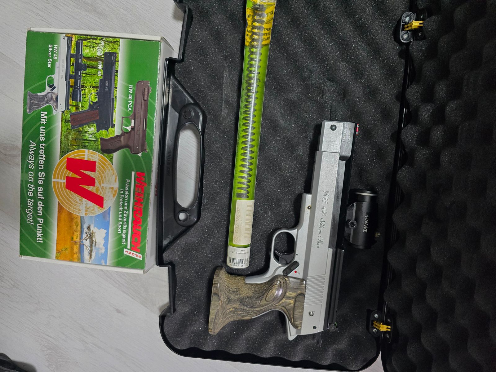 Weihrauch HW45 Silverster, Howke Red Dot, Exportfeder und Koffer ! ! und Koffer
