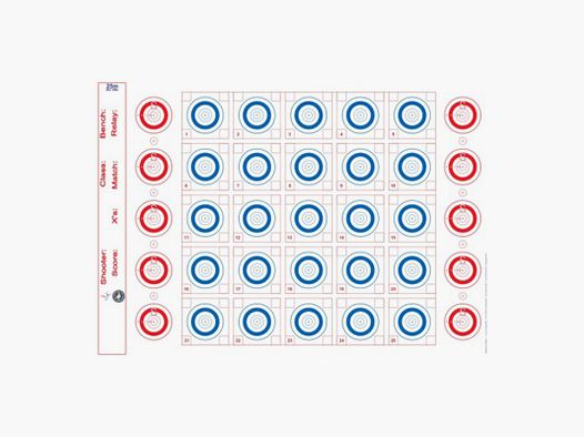 DOEL BENCH REST SCHIETEN OP ONDERSTEUNING 25 METER PAPIER FORMaat 42X29.7 D0420