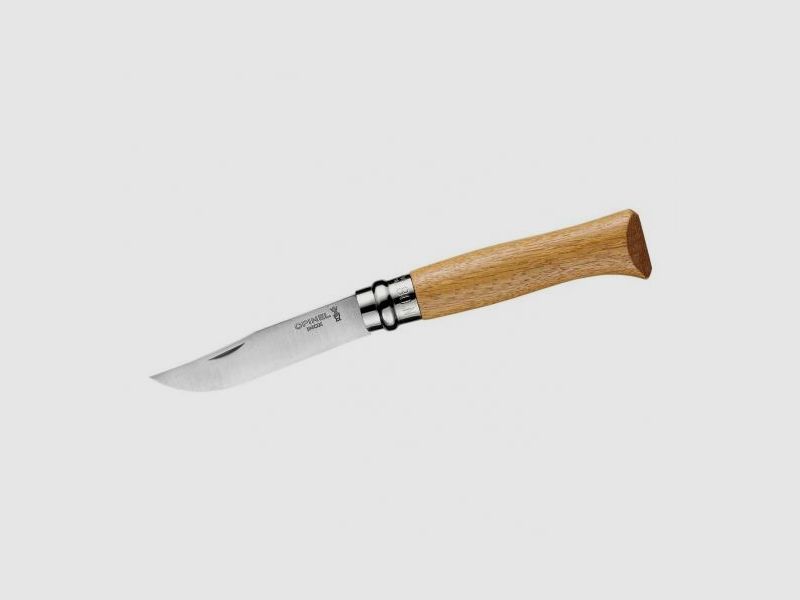 Opinel mes met grootte 8, eik, roestvrij