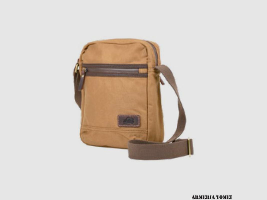 RADAR – Kleine Tasche aus Stone-Wash-Stoff mit Reißverschluss über der Schulter 25x28x8