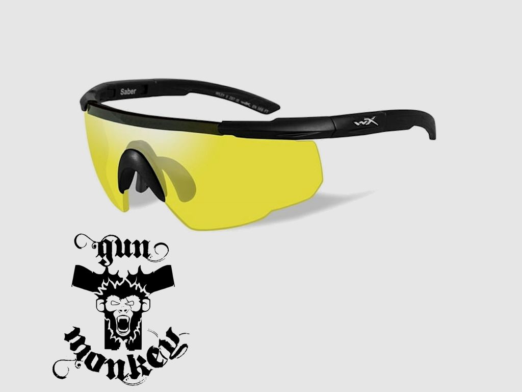 WileyX Saber ADV. Gafas, lente amarilla / montura negra mate con bolsa 300, imagen 1 de 3