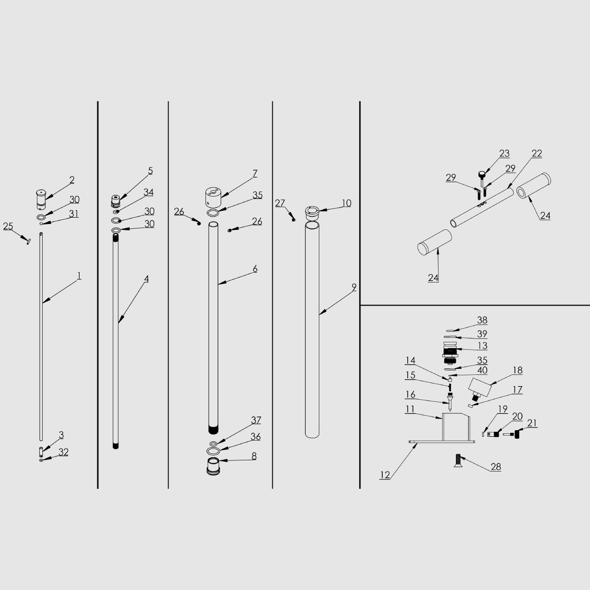 Service Kit Gehmann 4 Piston System Compressed Air Pump M100