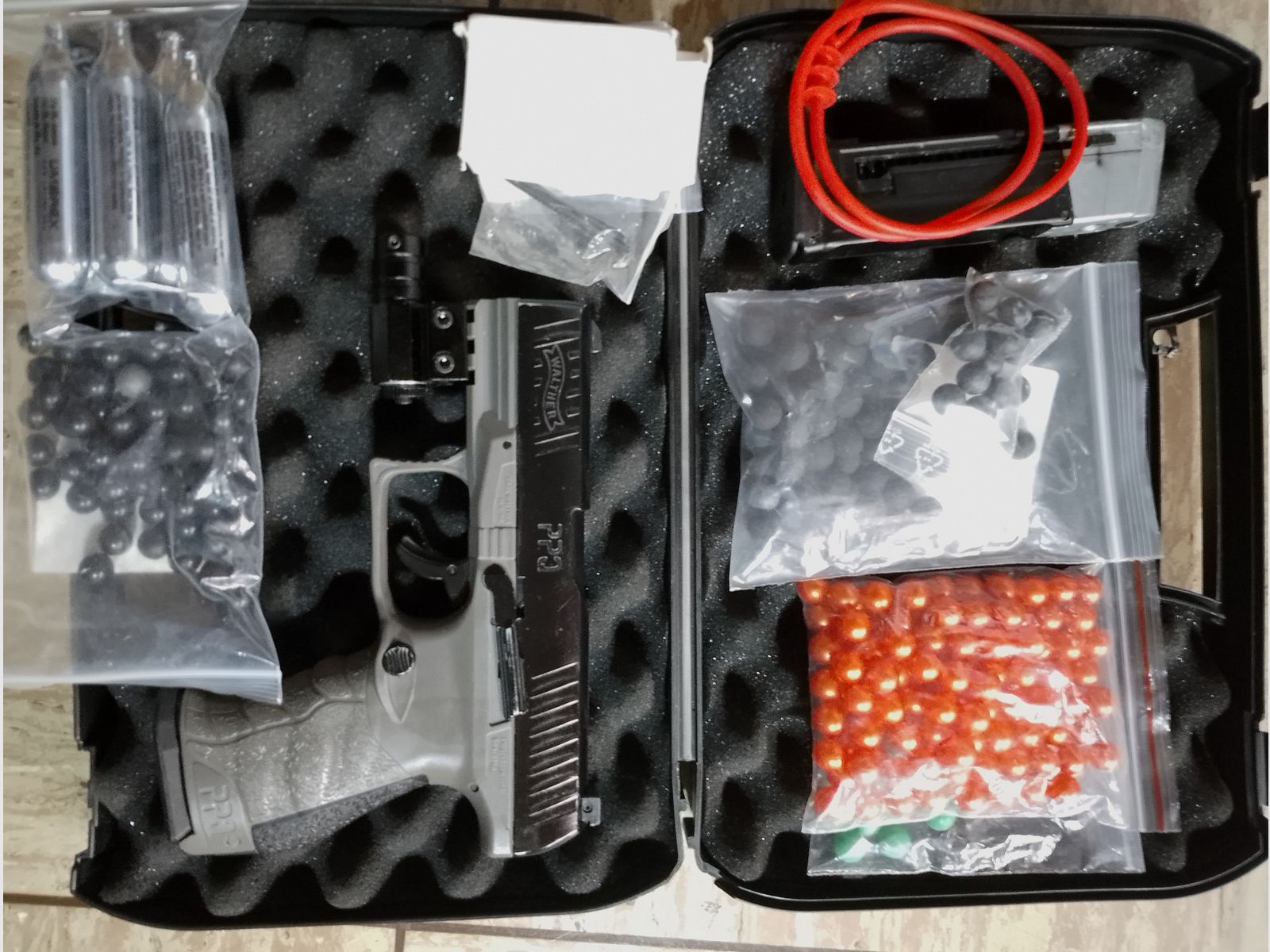 RAM Walther PPQ  .43 m2 Tungsten Gray 2 Magazine Laser CO2 Rubberballs Fastballs Paintballs usw