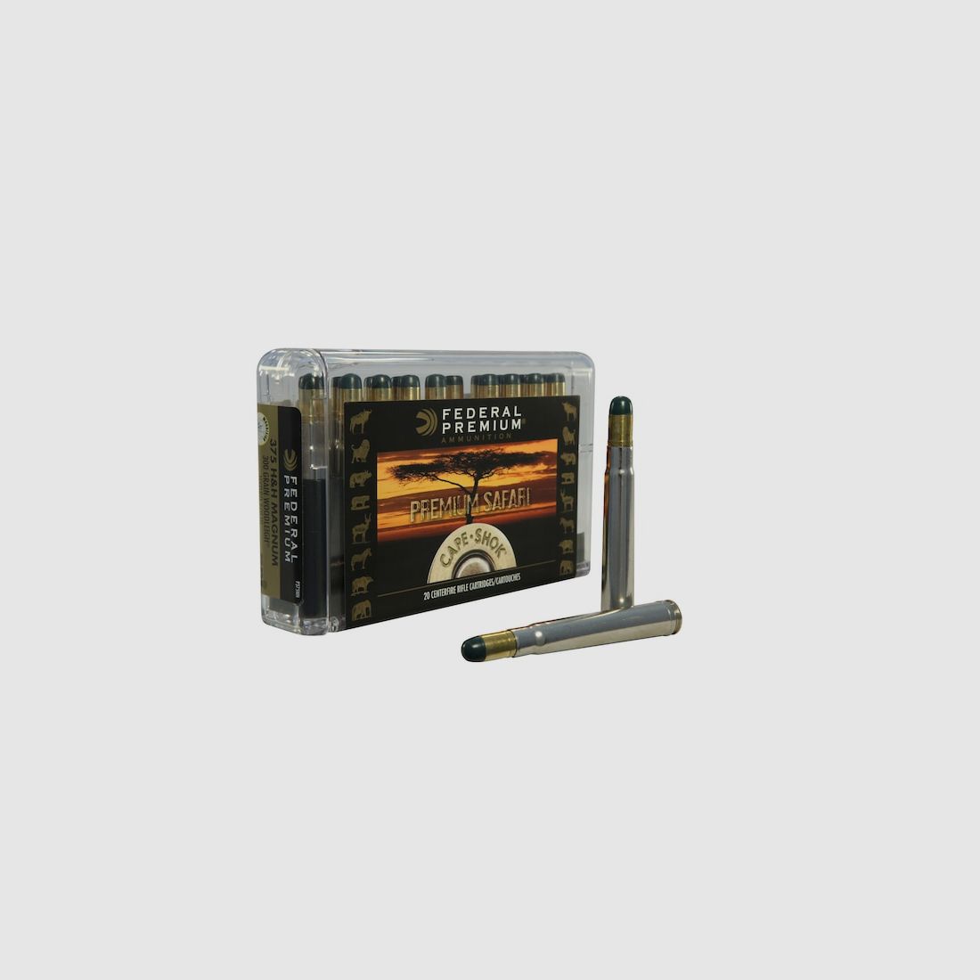 Federal Premium Safari Woodleigh Hydro Solid .375 H&H Mag. 300GR solid RN 20 cartuchos