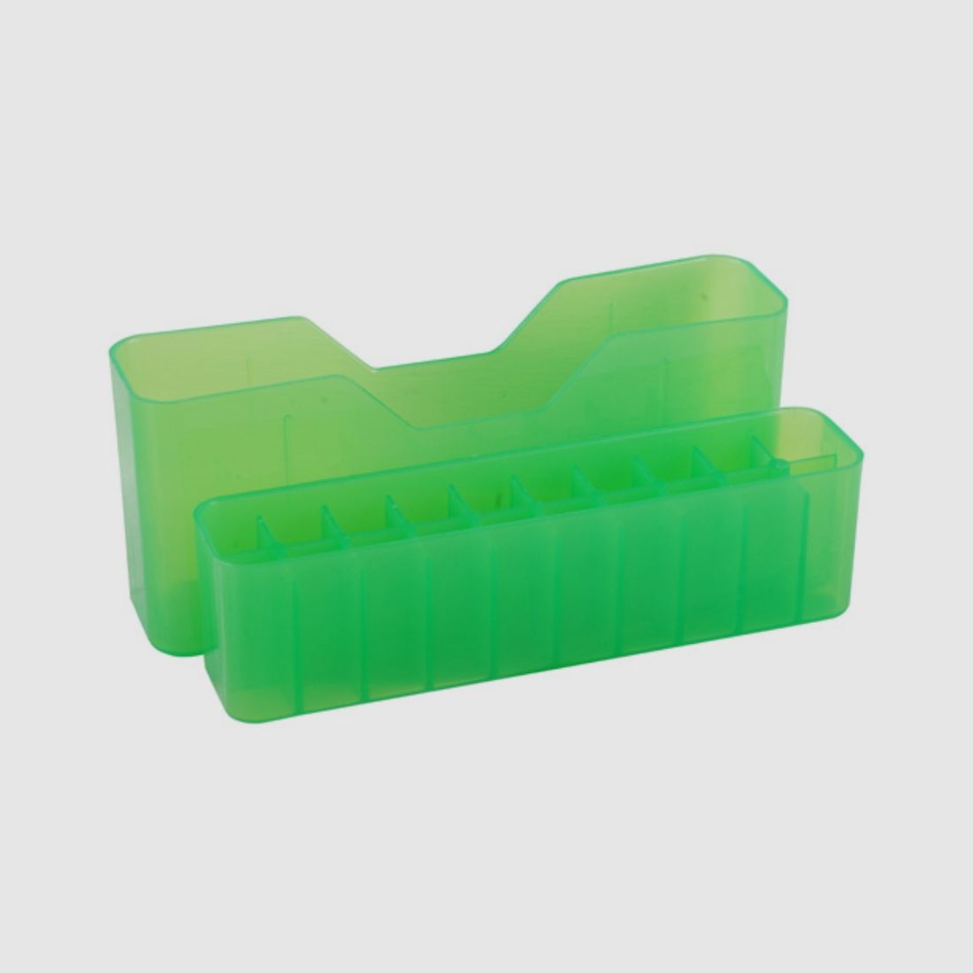 MTM scatola per cartucce J-20-M-16 verde trasparente con coperchio per 20 cartucce 6mm PPC e altre.