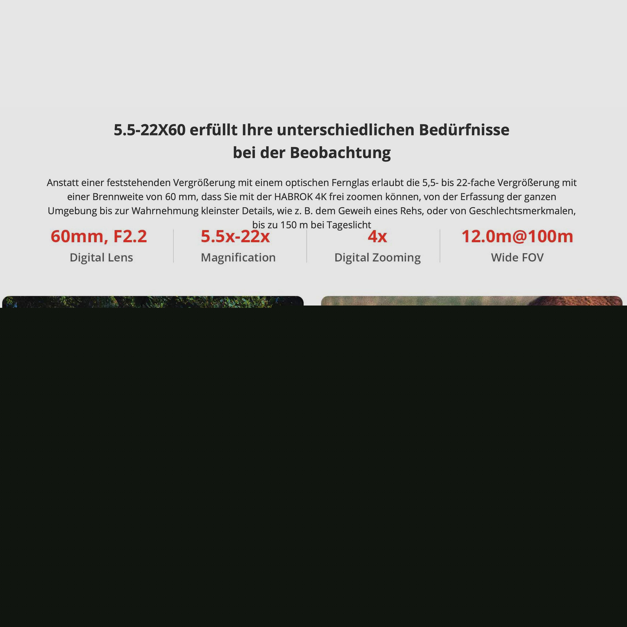 Hikmicro Binocular Habrok 4K HE25L 5.5-22x60 Thermal Imaging/Night Vision/Digital Camera 850Nm 1920 x 1080