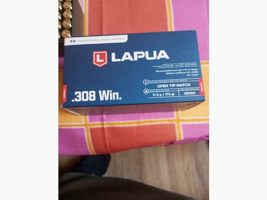 Hülsen .308 Win. Fabrikation LAPUA (Open Tip Match)