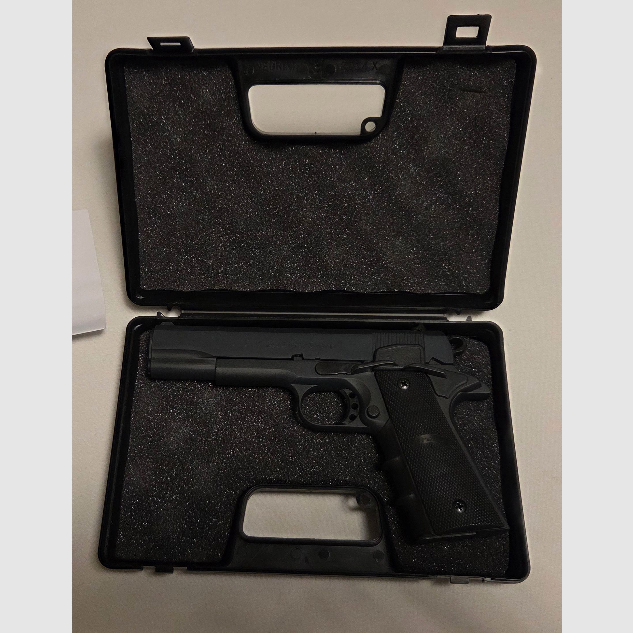 Pistolet d'alarme Melcher ME 1911 Sport 9mm P.A.K. – NEUF – PTB – inclus. mallette