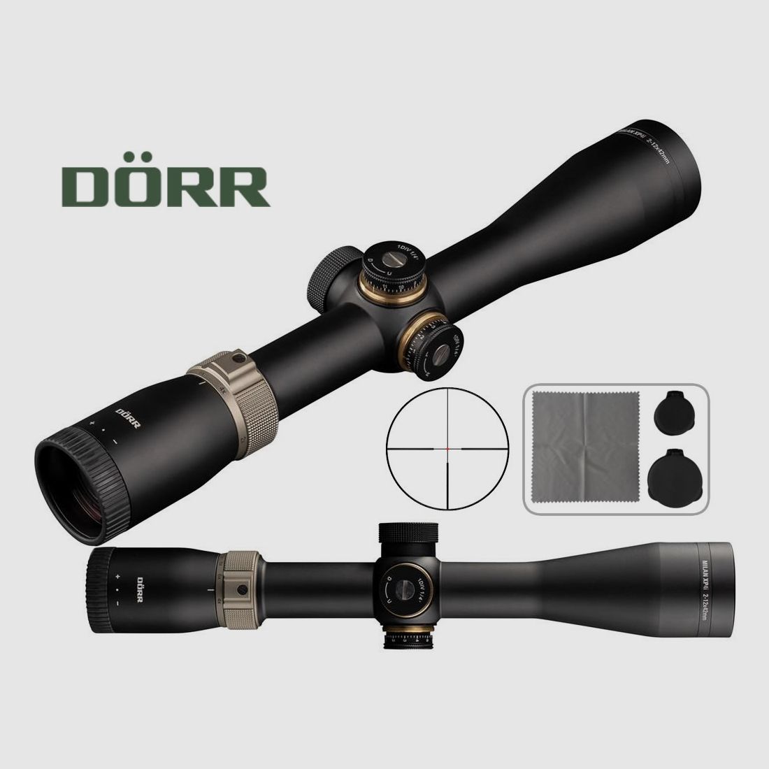 DĂ¶rr Zielfernrohr Milan XP 4i 2-12x42, Absehen 4A in 2. Bildebene mit Leuchtpunkt