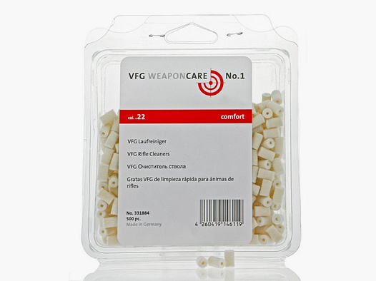 VFG Nettoyeur de canon Comfort / 500 pièces Accessoires de nettoyage .22 pour armes