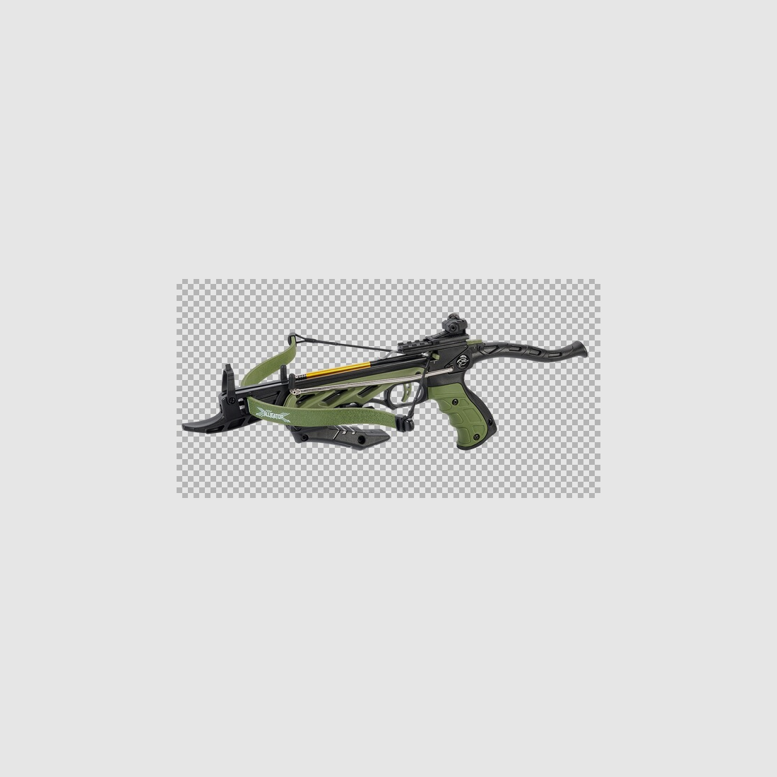 Pistolenarmbrust "ALLIGATOR I" Bicolor (Oliv / Schwarz), 80 lbs / 35kg, mit Selbstspannmechanismus