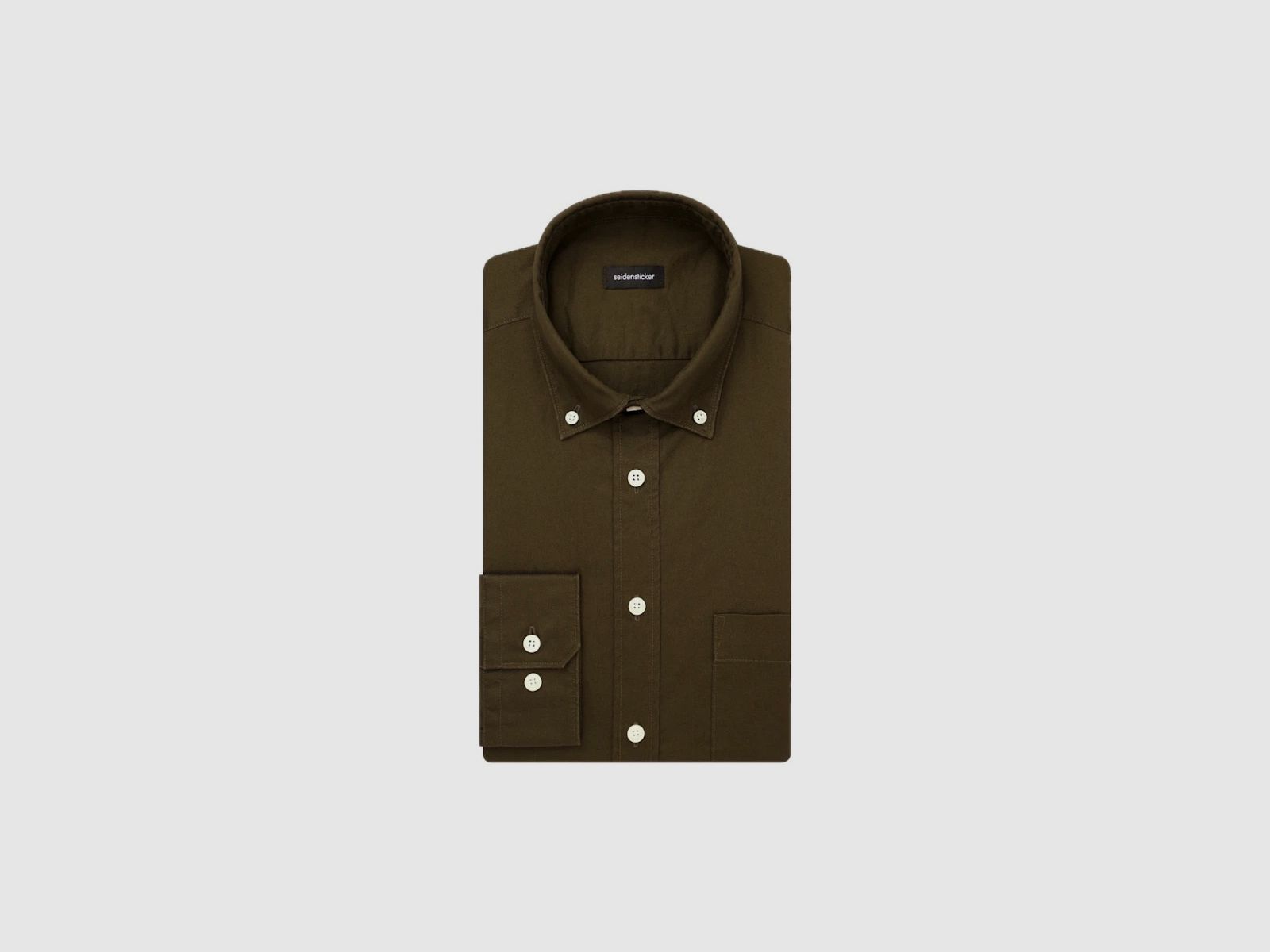 SEIDENSTICKER twill casual shirt in regular with button-down collar