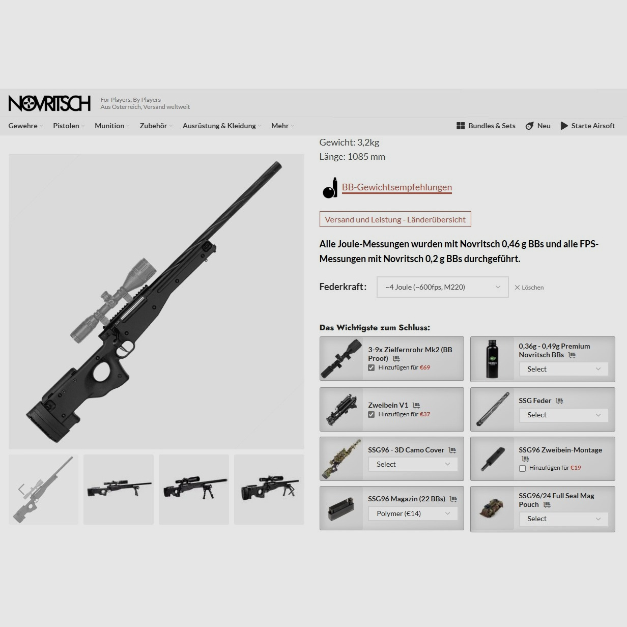 Novritsch SSG96 Mk1 - Softair 4 Joule