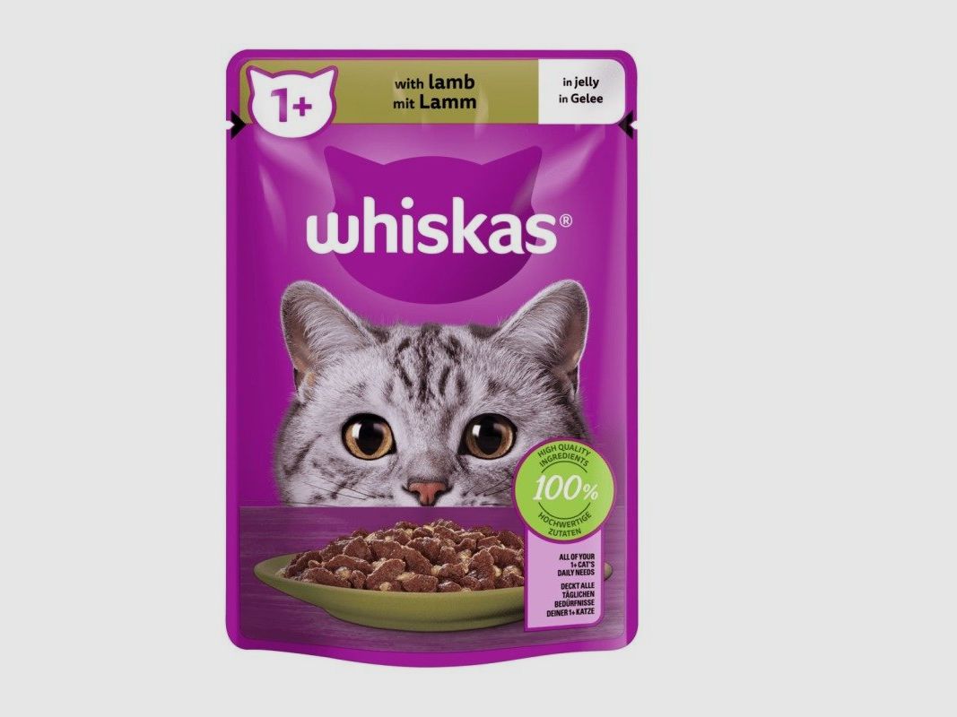 Whiskas Katzen Nassfutter Portionsbeutel in Gelee 1+ mit Lamm 28 x 85 g