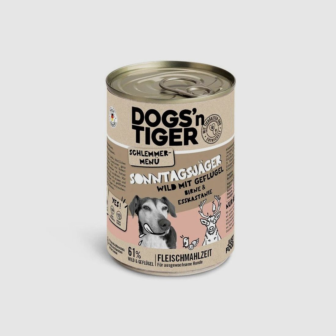 Dogs'n Tiger Hunde Nassfutter Sonntagsjäger Wild & Geflügel 400 g