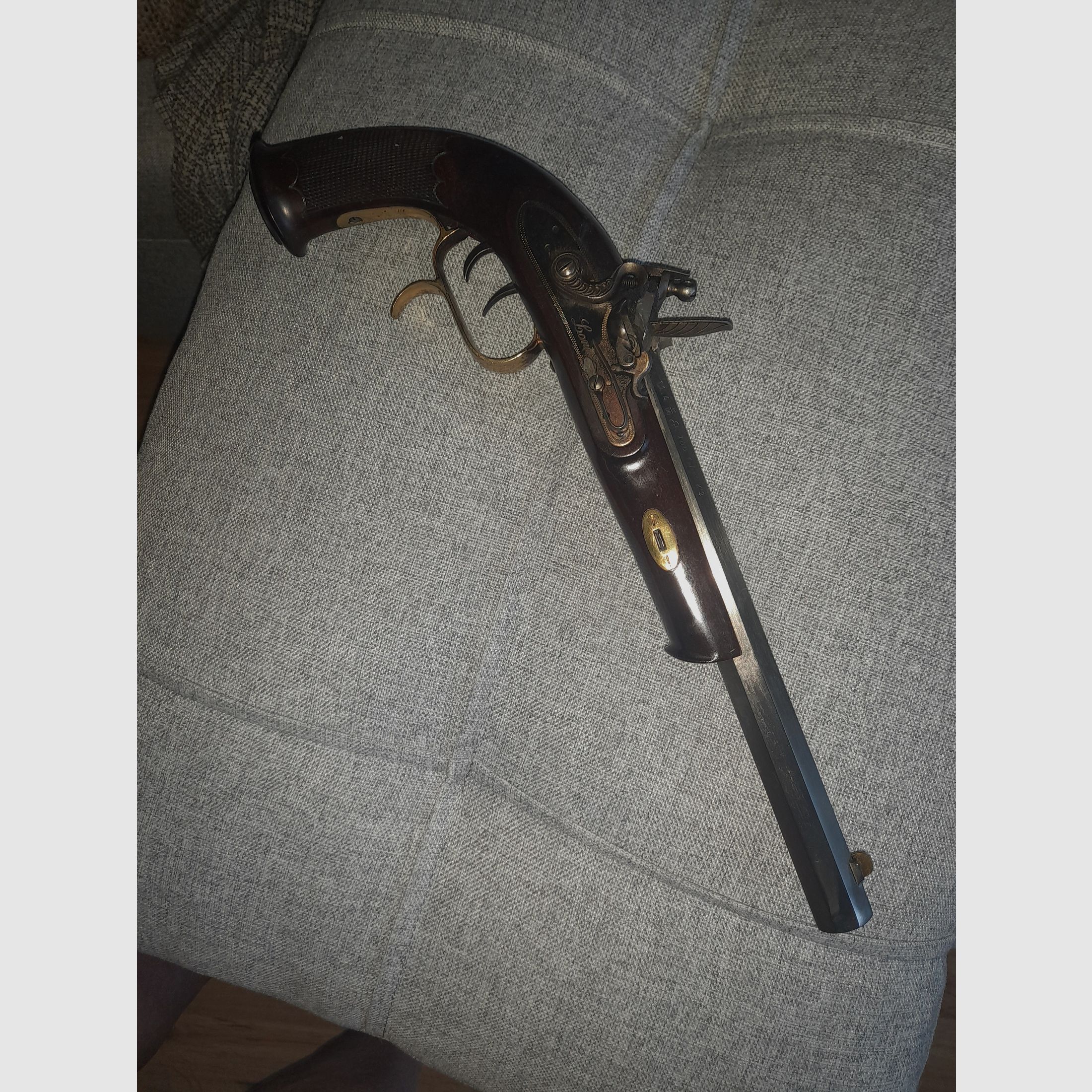 Replika Steinschloss Pistole cal 45 