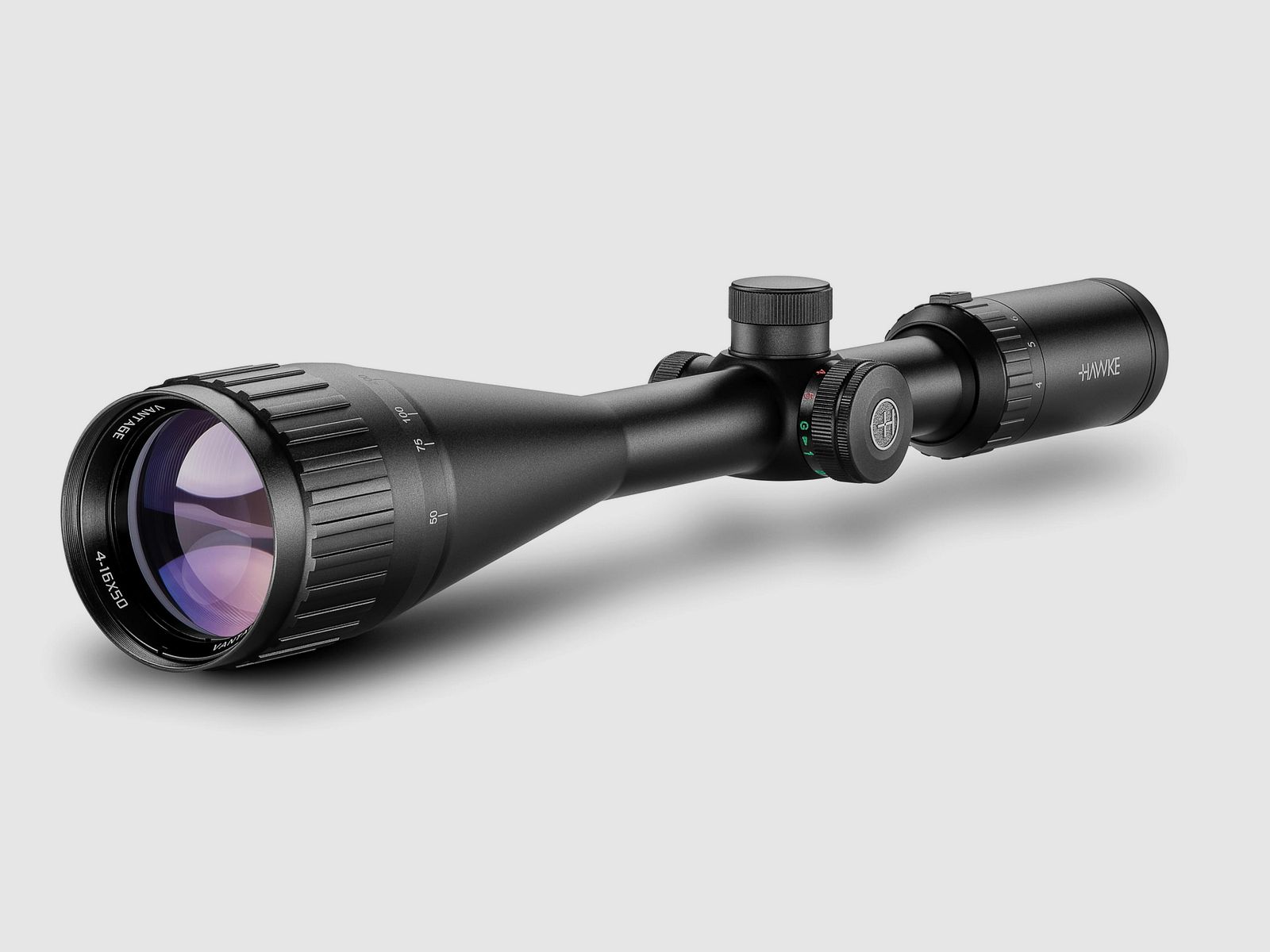 HAWKE 14260 Zielfernrohr VANTAGE 4-16x50 AO MIL DOT IR Rot Grün Leuchtabsehen