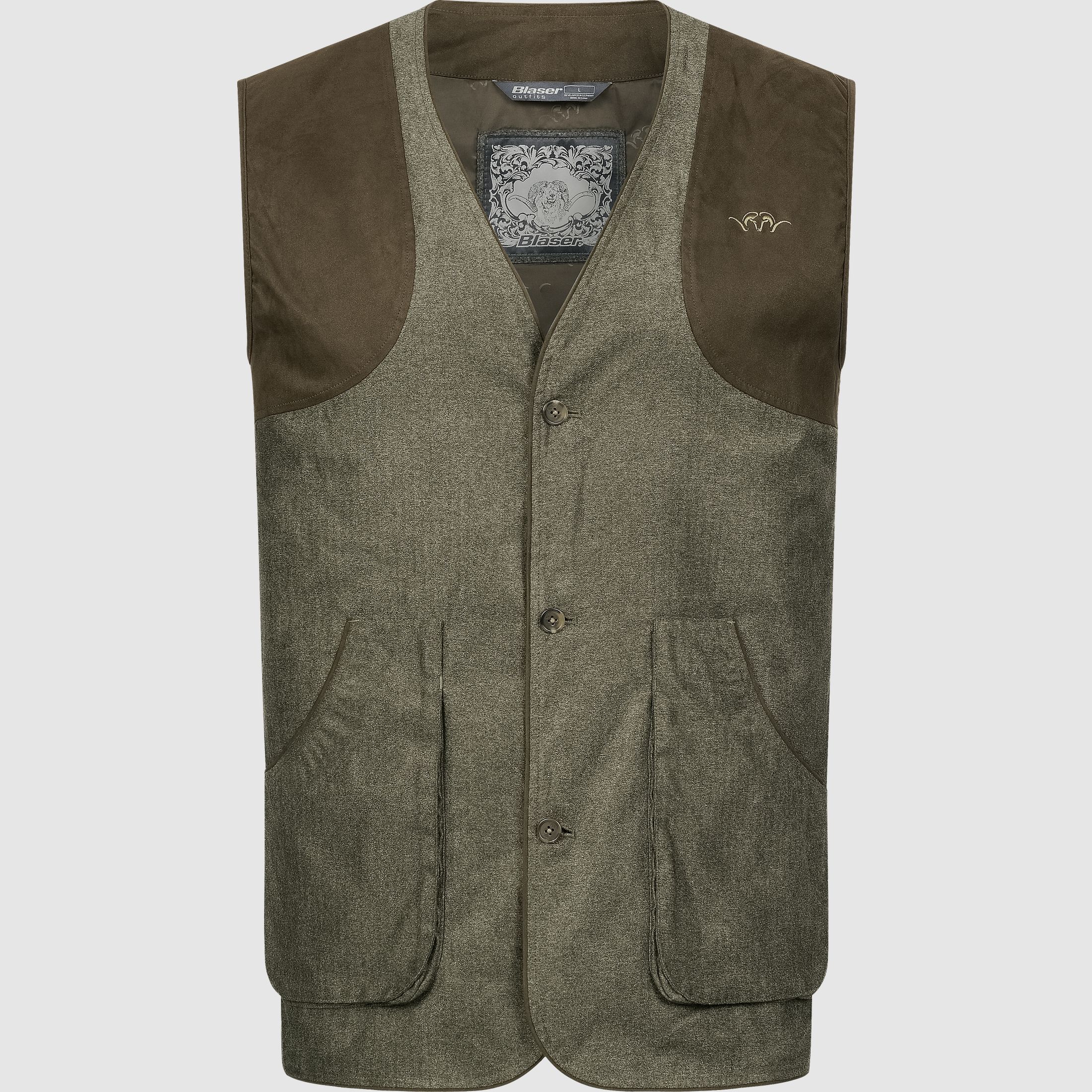 Herren VINTAGE Wing Weste Oliv Mélange/Schwarz Oliv Mélange/Schwarz S