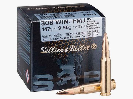 SELLIER&BELLOT .308 WIN FMJ 147gr/9,55g (OP.50 SZT.)