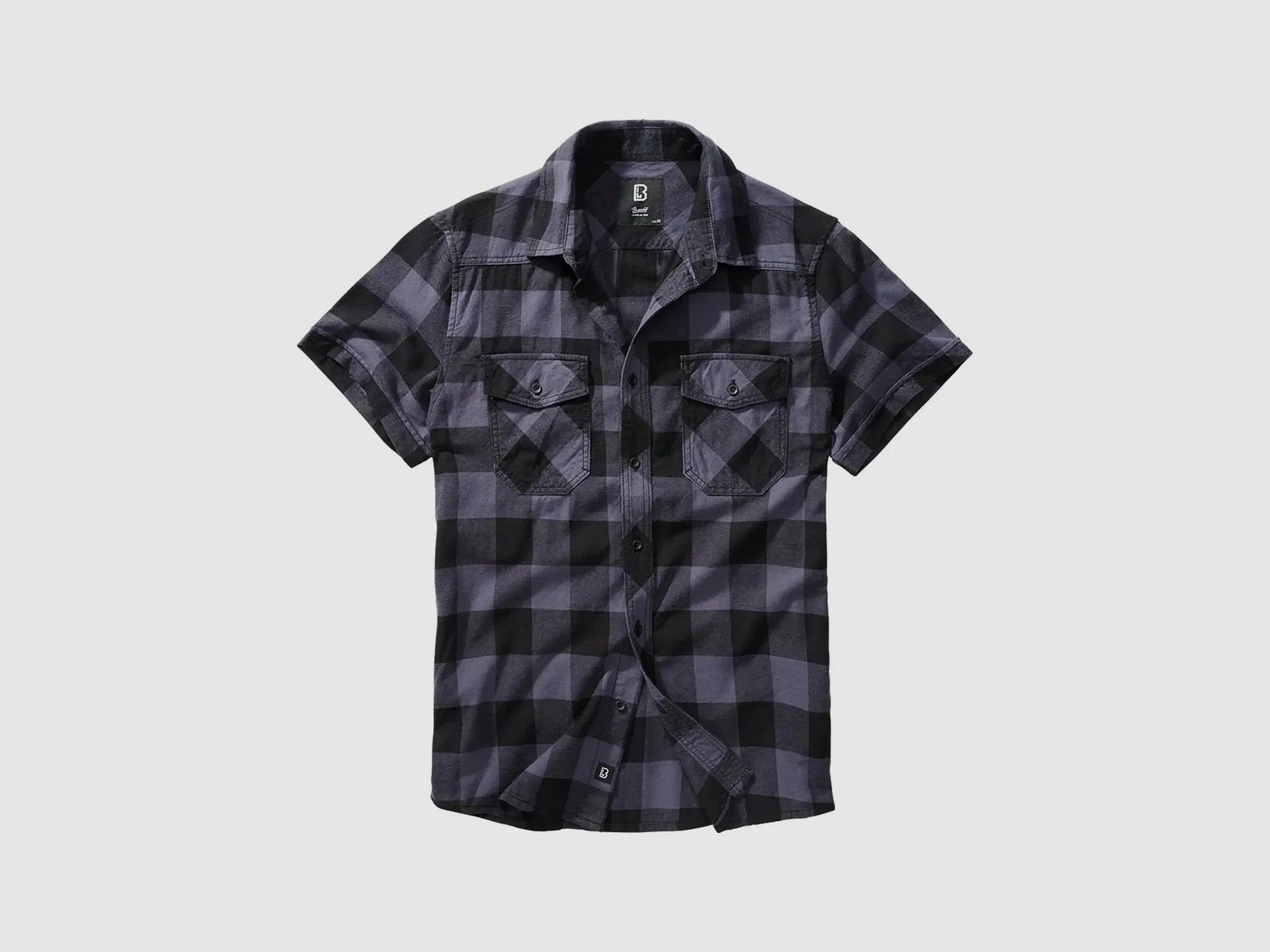 Brandit Brandit Hemd Checkshirt Halfsleeve - Grau / S Herren