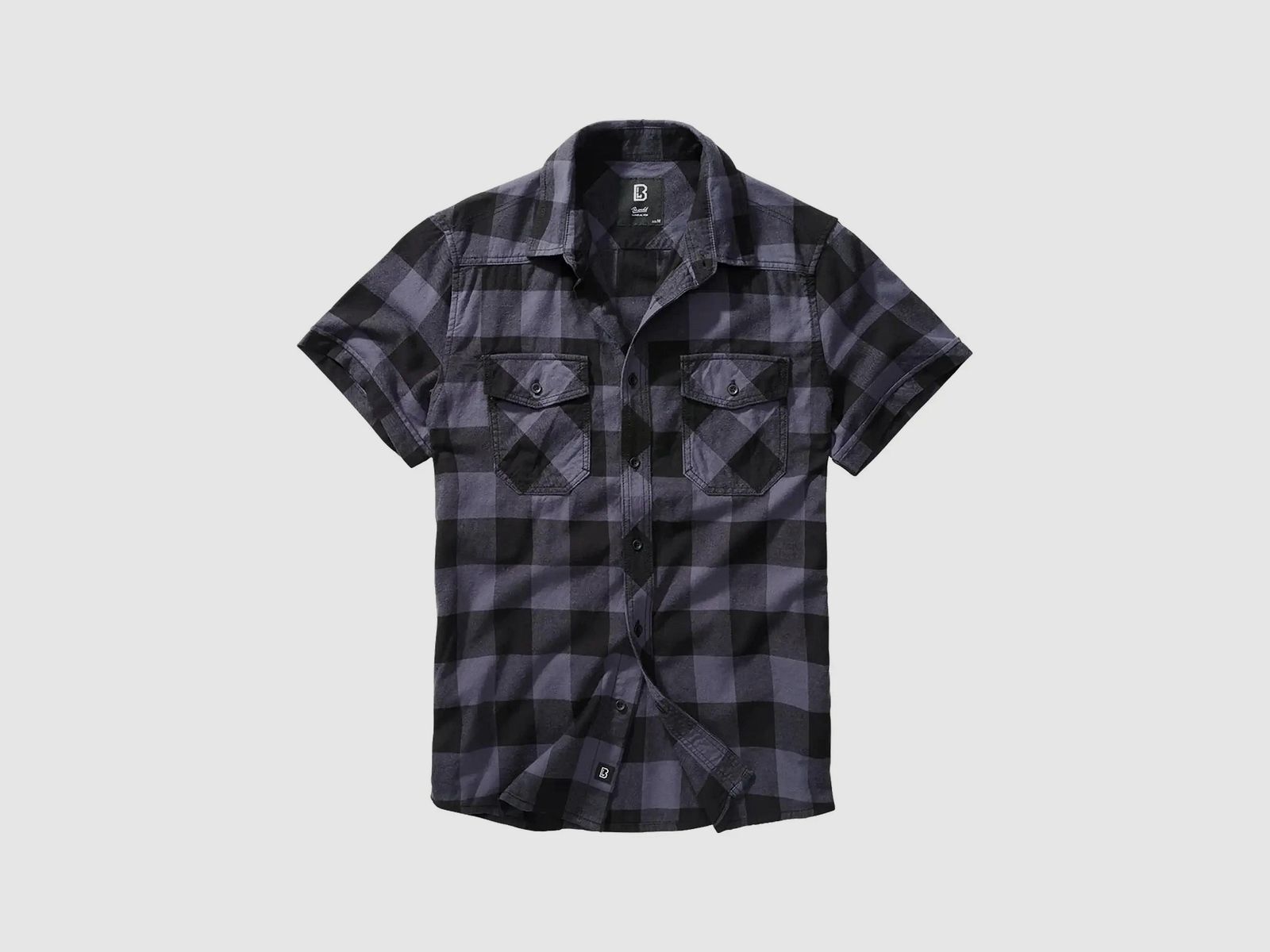 Brandit Check Shirt Halfsleeve - Gray / L Men