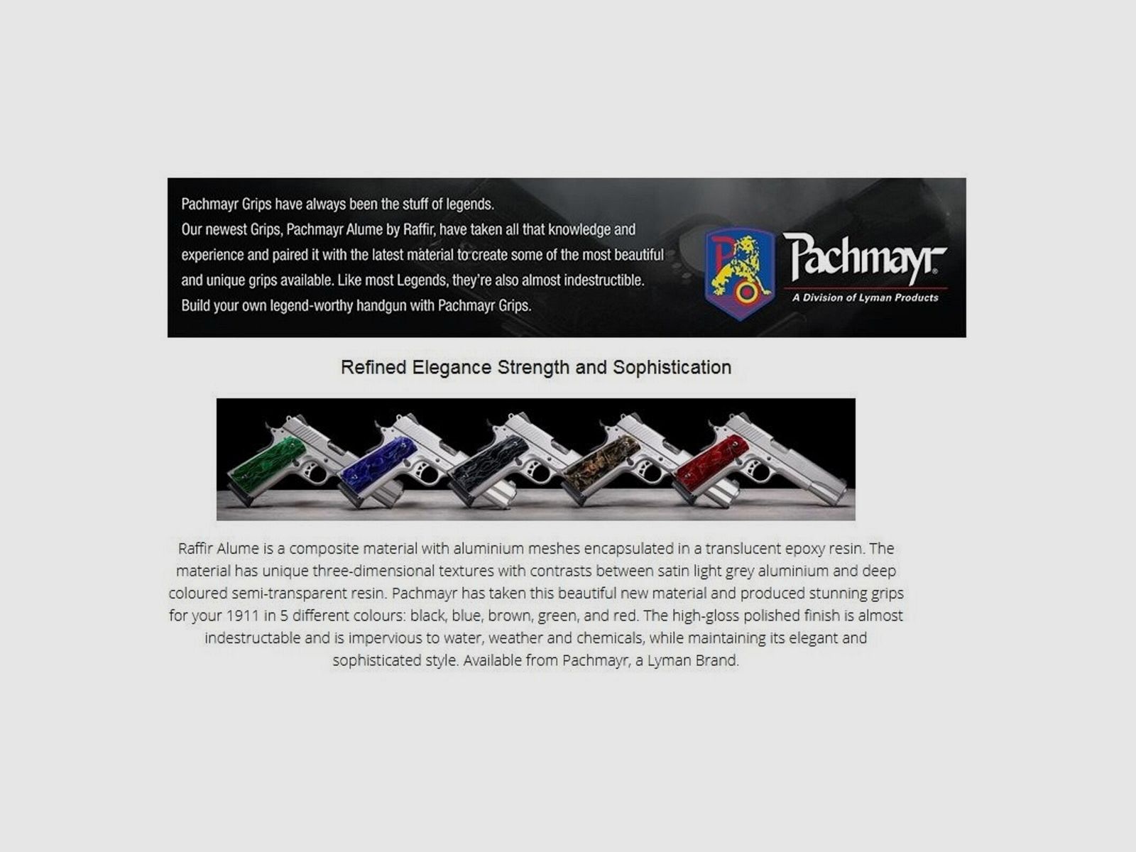 Pachmayr Grip Custom Alume marrón Colt 1911