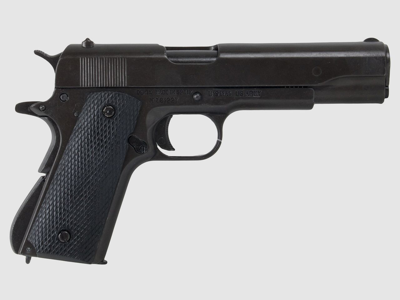 Denix Deko Pistole Colt M1911A1 Automatik Kaliber .45 Pistole USA 1911 LĂ¤nge 24 cm schwarz