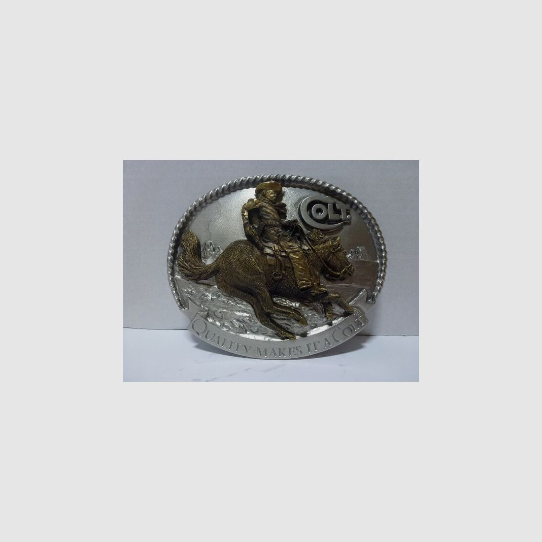 Seltene Gürtelschließe/-Schnalle COLT Reiter