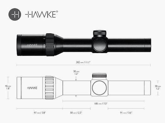 HAWKE Zielfernrohr ENDURANCE 30 WA, 1-4x24, Leuchtabsehen L4A Dot IR