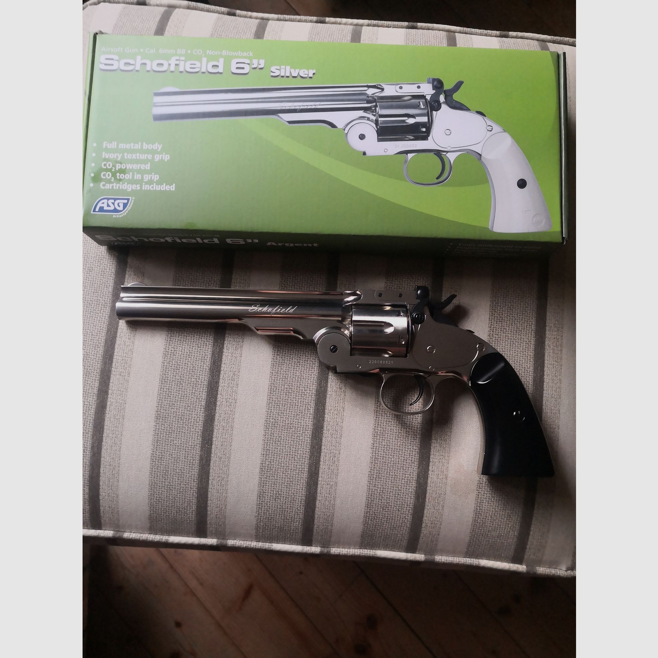 ASG Schofield Co2 Airsoft 6mm BB Revolver 6 Zoll