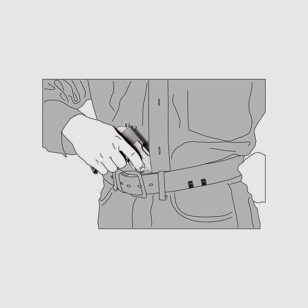 Innenbundholster aus Wildleder, mit J-Haken-Clip Walther P22/P22Q,Glock 43/43X,Sig Sauer P230/232,Colt Commander,S&W 6904/6906,Zoraki 914-Linkshänder