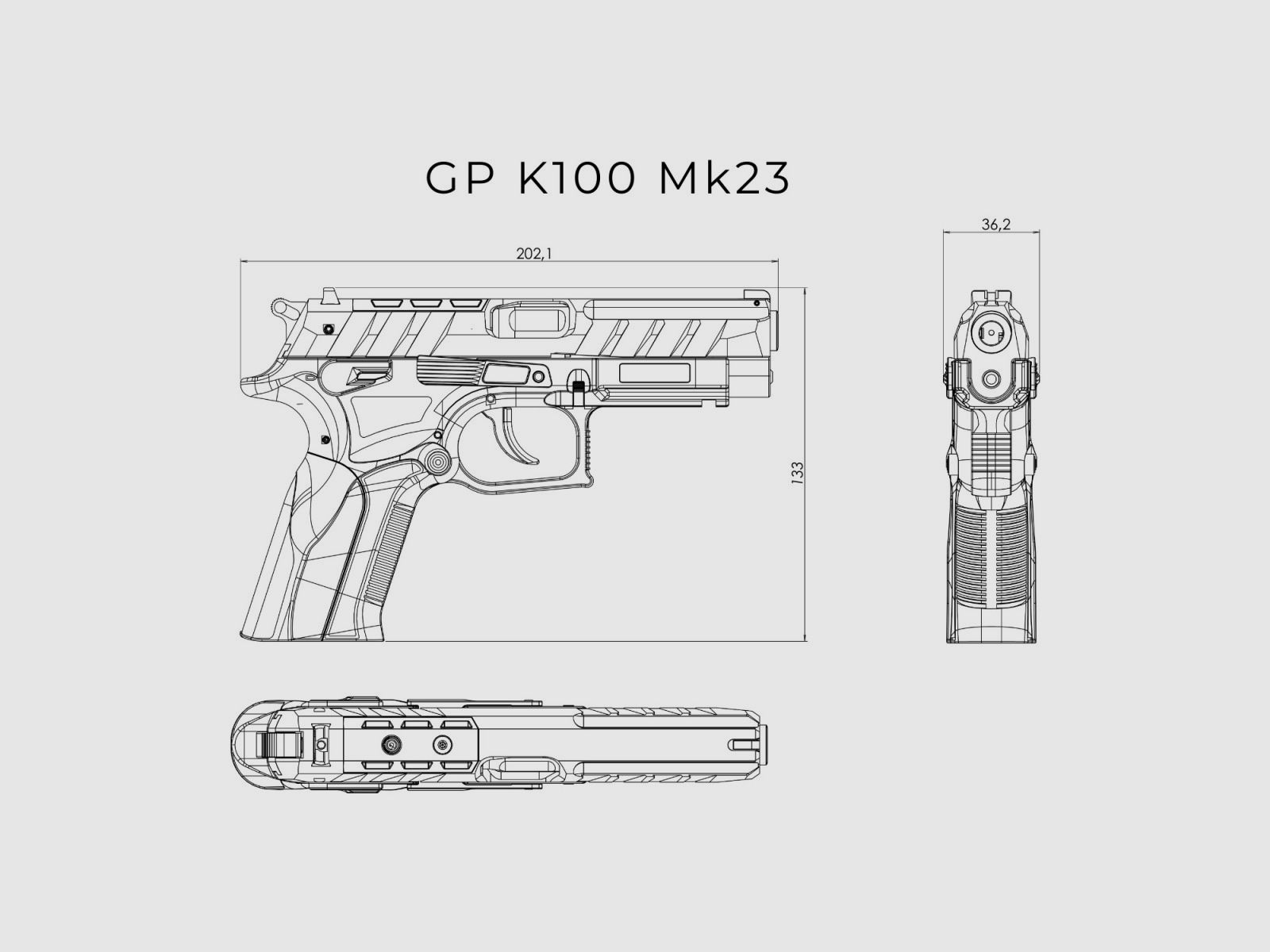 Grand Power K100 MK23 - OR - Zwart, afbeelding 5 van 5