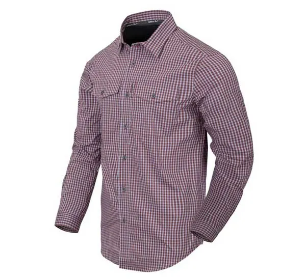Helikon-Tex – Men's long-sleeved checkered shirt Covert Concealed Carry – Scarlet Flame Checkered, image 1 of 10